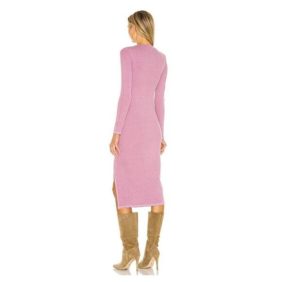 NSF Cari Mock Neck Slit Dress in Berry size S - Picture 2 of 8